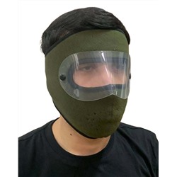 Флисовая маска хаки-олива с очками, - отменная защита для всего лица, лучший подшлемник №180