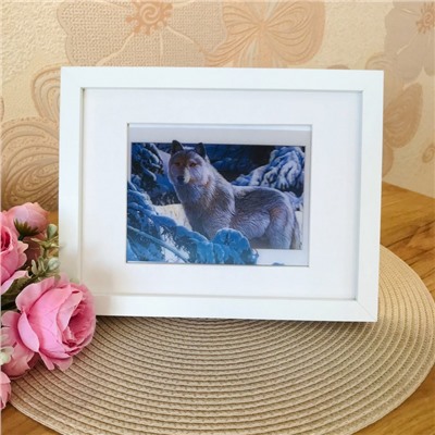 3Д картинка "Волк" 9,5 х 14,5 см х Ж-0012, голографическая открытка с изображением волка, без рамки