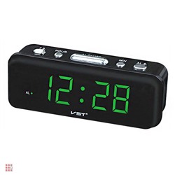 Настольные часы-будильник VST 738-2 зеленые цифры