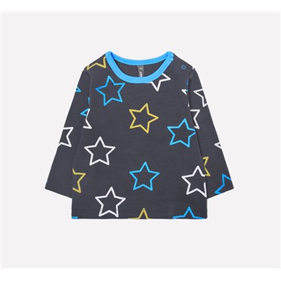 Джемпер для мальчика Crockid К 300728 голубые звезды на темно-сером