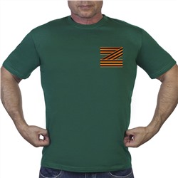 Зелёная футболка с гвардейским трансфером Z (тр. №66)
