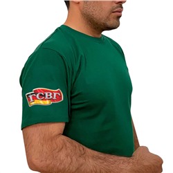 Зелёная футболка с термотрансфером ГСВГ на рукаве