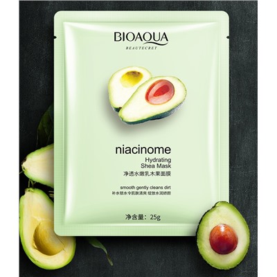 Тканевая маска с экстрактом авокадо BioAqua Niacinome Hydrating Shea Mask