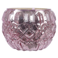 Подсвечник МАГДАЛЕНА, стекло, розовый, 6х8 см, Kaemingk (Decoris)