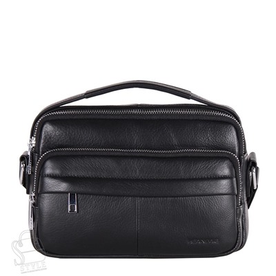 Сумка мужская кожаная 2071BSH black Heanbag  в Новосибирске