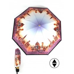 Зонт женский ТриСлона-L 3833 D,  R=58см,  суперавт;  8спиц,  3слож,  "Эпонж",  Флоренция 261998