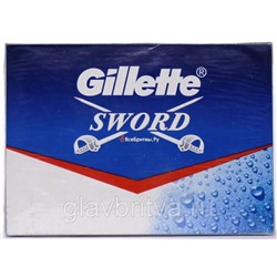 Лезвия для бритья классические двусторонние Gillette Sword (Карбон), 5 шт. (20Х5шт. в блоке= 100 лезвий)