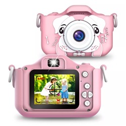 Детский цифровой фотоаппарат Моя первая камера собачка розовая