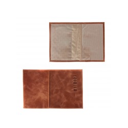 Обложка для паспорта Premier-О-81 (подклад,  внеш доп карм)  натуральная кожа коричневый св. пулл-ап (40)  203824
