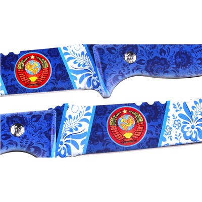 Эксклюзивный стальной нож с символикой СССР, - авторский дизайн, отменное качество  №1817