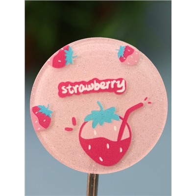 Крючок на липучке «Strawberry», pink