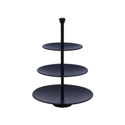 Подставка для пирожных ЭЛЕГАНТНЫЙ СТИЛЬ трёхъярусная, чёрная, 37х25 см, Koopman International