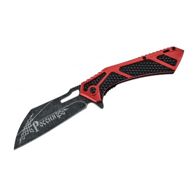 Красный дизайнерский складной нож «Россия», - подарочная серия ножей для патриотов России. Высокое качество, сталь клинка 3Cr13 и широкий функционал по низкой цене. Эксклюзив от военторга Военпро! №121