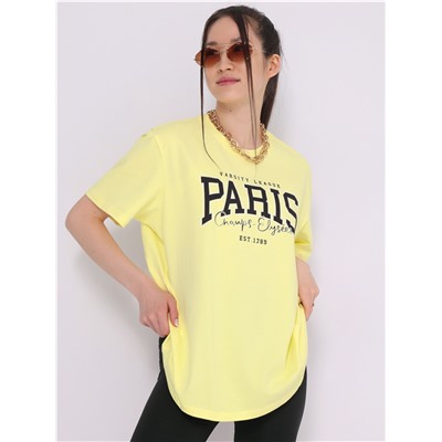 футболка 1ЖДФК4217006; светло-желтый126 / Paris надпись