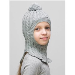 Шапка-шлем для девочки весна-осень Лиза (Цвет светло-серый), размер 50-52
