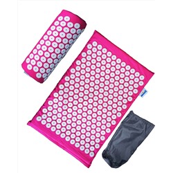 Аппликатор Кузнецова / Массажный акупунктурный набор коврик+валик "MARUS", розовый, 68*42см - коврик; 40*15 см - подушка