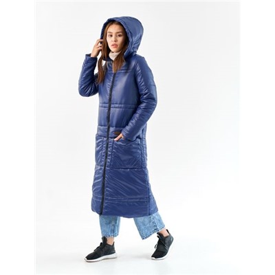 Женское пальто еврозима Макси синий