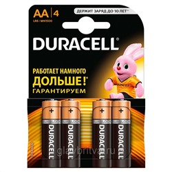 Набор алкалиновых батареек "Duracell", тип AA, 4 шт