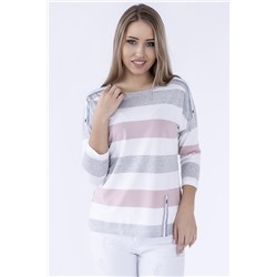 HAJDAN BL1068  белый/серый/розовый блузка