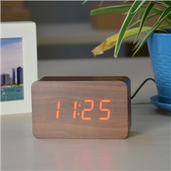 Электронные часы в деревянном корпусе VST-863-3, красные цифры