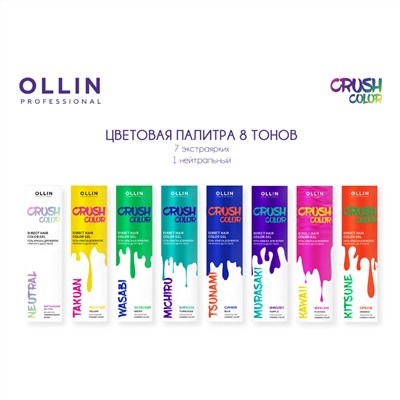 Ollin Гель-краска для волос прямого действия / Crush Color, желтый, 100 мл