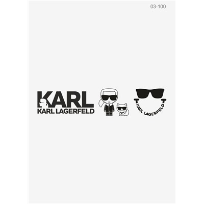 03-100 Термотрансфер Лого Карл (KARL LAGERFELD), черный 6х25см