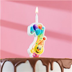 Свеча для торта "Смайлик с шарами", 9,9 см, цифра "7"