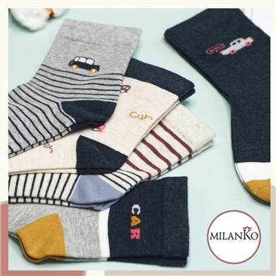 Детские хлопковые носки  (Узор 4) MilanKo D-222 упаковка