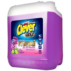 Гель для стирки CLEVER COLOR MAXI Clovin 5л (канистра) для цветного белья 176 стирок