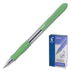 Ручка шариковая Pilot Super Grip 0,7мм, резиновый упор, светло-зеленый корпус, стержень синий