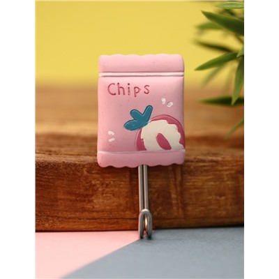 Крючок на липучке «Chips», pink