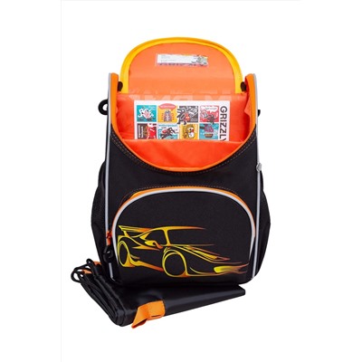 Рюкзак МАЛ GRIZZLY 385-5/2-RAm с мешком черный-оранжевый