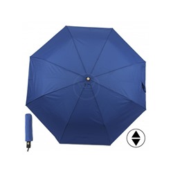 Зонт женский ТриСлона-885А/L 3885 A  (проявляется логотип под дождем),  R=55см,  суперавт;  8спиц,  3слож,  полиэстр,  синий 221154
