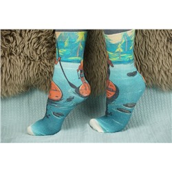 Slim Тонкие шерстяные носки Тихим сапом девушка в лес арт. 151