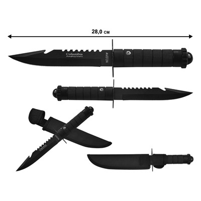 Тактический нож Columbia No 229 Fixed Blade, - Отличная модель ножа с серрейтором и крюком-шкуросъемником подходит для армейской службы в длительной автономности в полевых условиях. Прочная нержавеющая углеродистая сталь 440С длительное время держит заточку №994