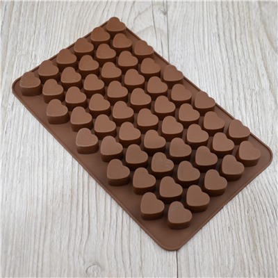 Силиконовая форма для шоколада Сердечки мини 55 ячеек