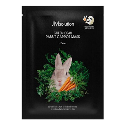 Успокаивающая тканевая маска с экстрактом моркови, Green Dear Rabbit Carrot Mask, Jmsolution, 30 мл
