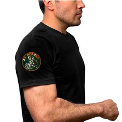 Чёрная футболка с термоаппликацией "Zа праVду" на рукаве, (тр. №61)