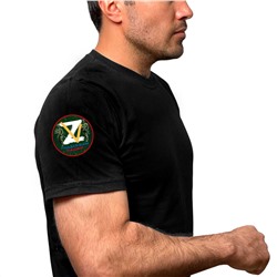 Чёрная футболка с трансфером ZV на рукаве, – "Поддержим наших!" (тр. №57)