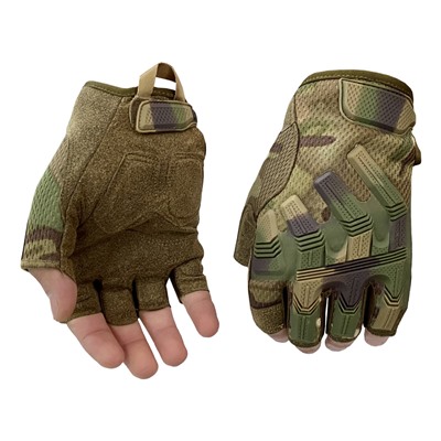 Тактические перчатки беспалые камуфляж Woodland, (B53) №6 - Перчатки надежно защищают кисти, обеспечивают полный контроль над оружием и снаряжением, находящимися в руках, при этом очень удобно и комфортно сидят*