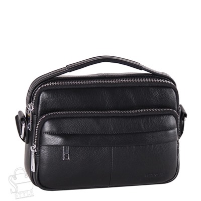 Сумка мужская кожаная 2071BSH black Heanbag  в Новосибирске