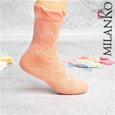Детские носки  ажурные (узор 1) "волны" MilanKo D-233 упаковка
