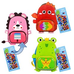Рюкзак детский с пикселями для творчества, 2 лямки, полиэстер, силикон, 35х24х12см