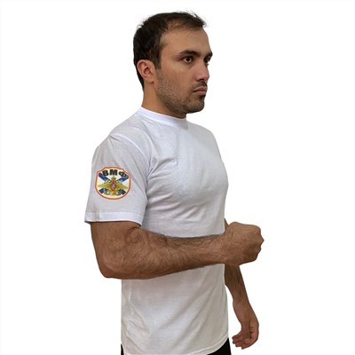 Стильная белая футболка с термотрансфером ВМФ