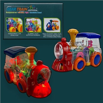 Прозрачная интерактивная игрушка с шестеренками Паровоз