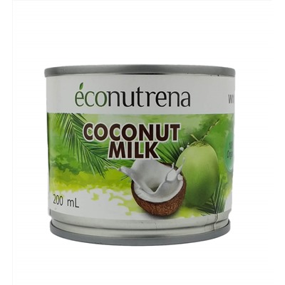 Кокосовое молоко органическое "Econutrena", жирность 17%, 200мл