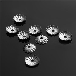 Шапочки для бусин (набор 50шт), СМ-079, 2х6,5 мм, цвет серебро