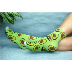 Хлопковый носок Авокадо на светло-зеленом арт. 002