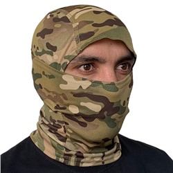 Армейская маска балаклава камуфляж Мультикам, - эластичная передняя часть позволяет быстро открыть/закрыть лицо №16