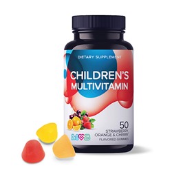 Комплекс мультивитаминов для детей, со вкусом клубники, апельсина и вишни